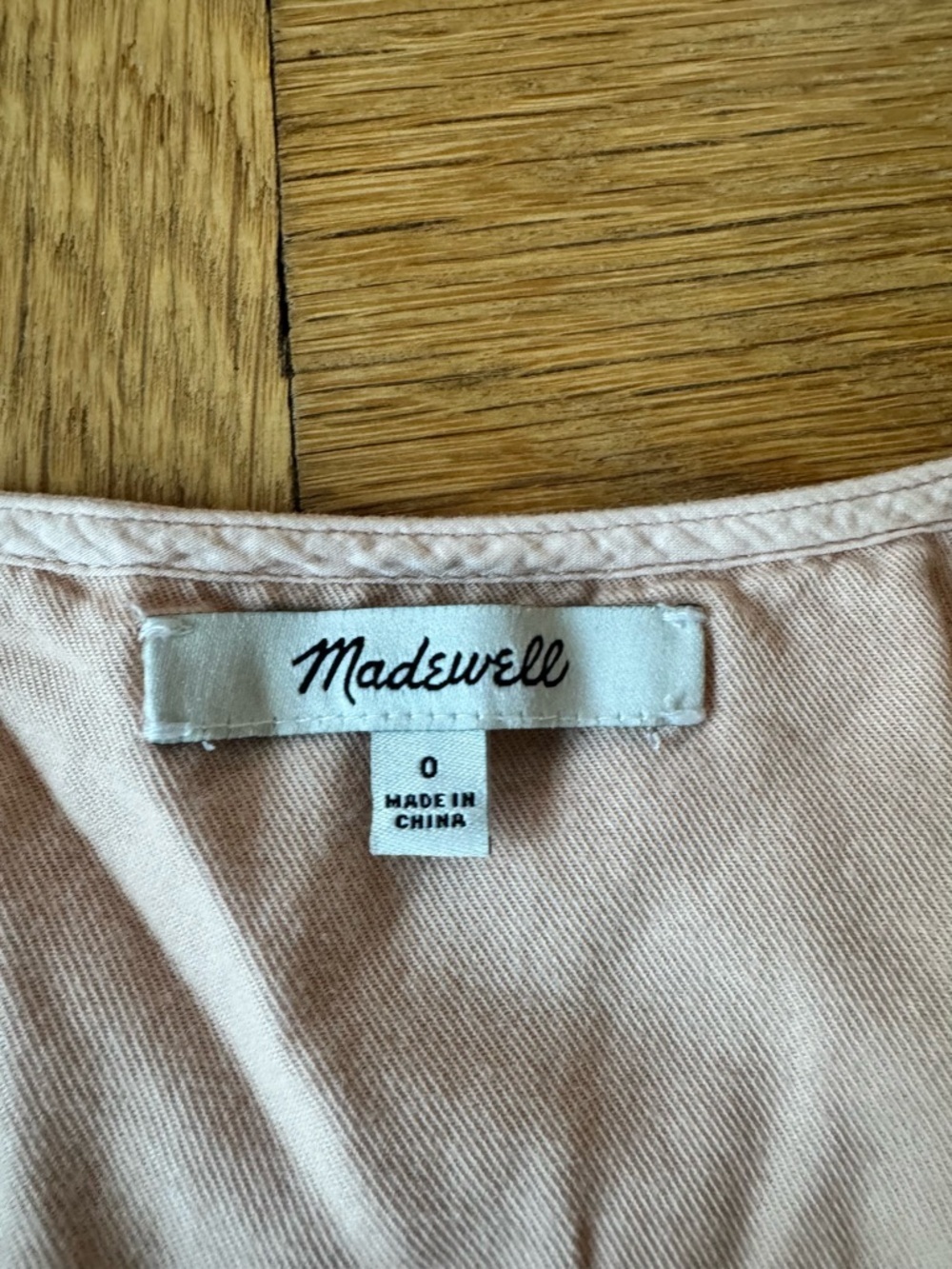 Madewell Top Stitched Coverall Jumpsuit Button Down Pink Blush Belted Size 0 - Picture 5 of 9